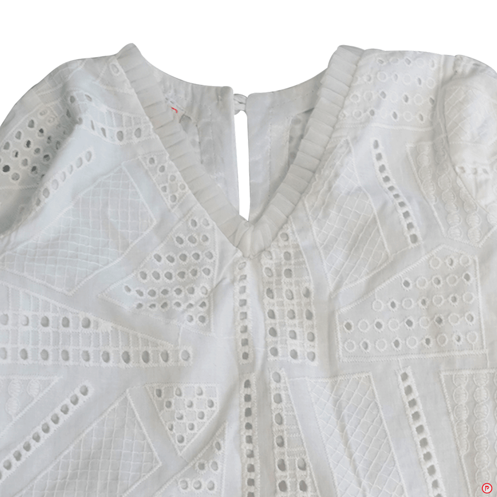 White Chikankari Suit Set with Lehriya Dupatta - Picco Ricco 