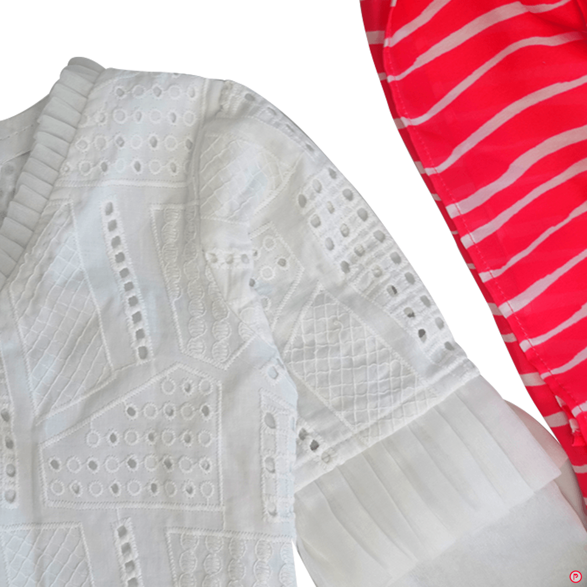 White Chikankari Suit Set with Lehriya Dupatta - Picco Ricco 
