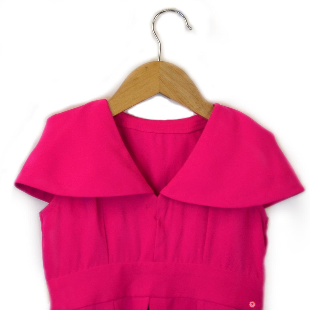 Magenta Crepe Peplum Top & Pant Set - Picco Ricco 