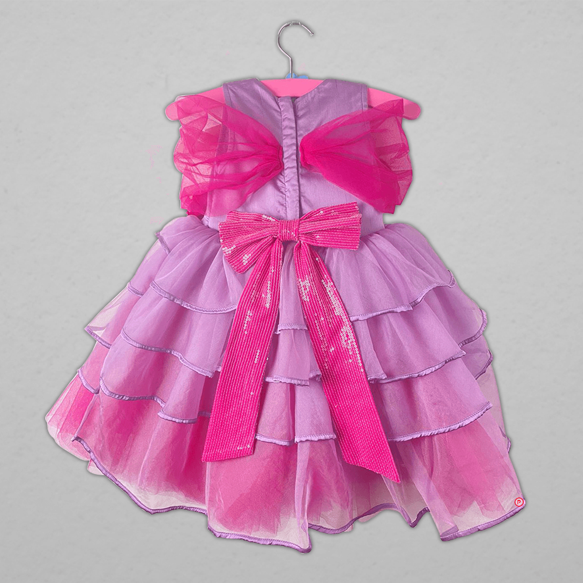 Pink & Purple Net Frock - Picco Ricco 