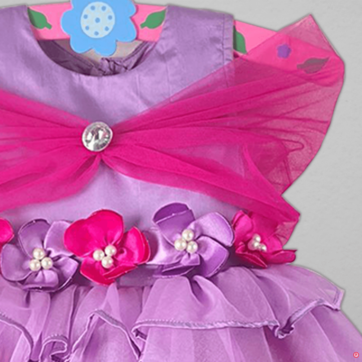 Pink & Purple Net Frock - Picco Ricco 