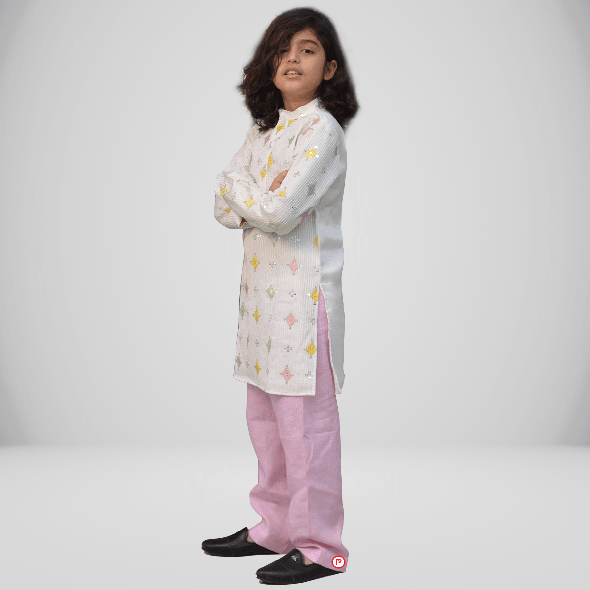 White Kurta with Embroidered work