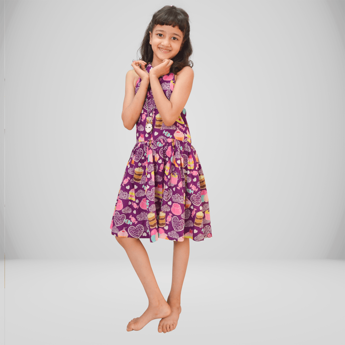 Halter Neck Printed Shirt Dress - Picco Ricco 
