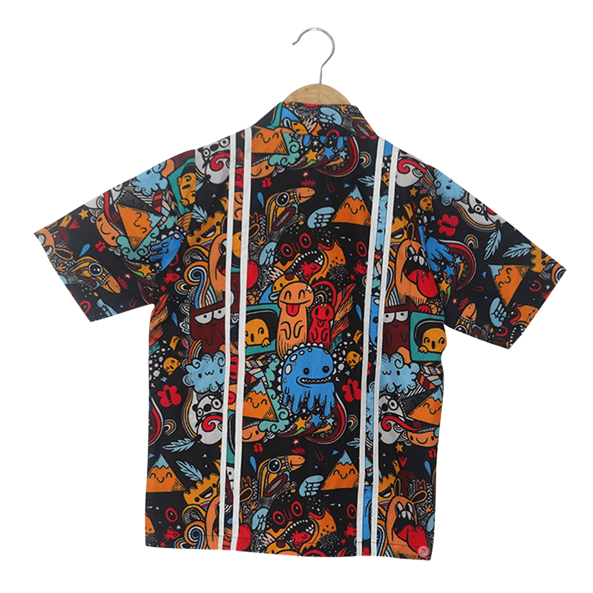Sea Animal Printed Shirt with White Shorts - Picco Ricco 