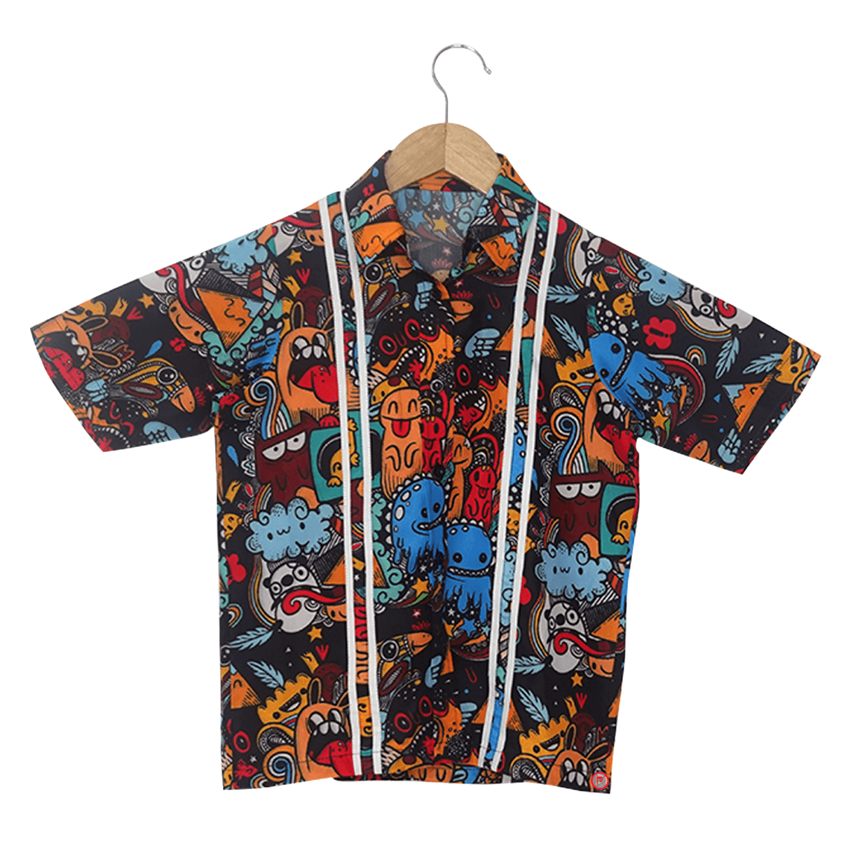 Sea Animal Printed Shirt with White Shorts - Picco Ricco 