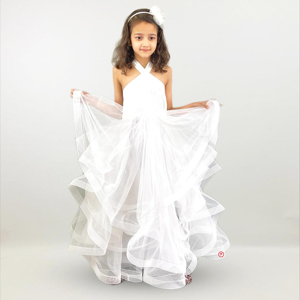 White multi-layered Flare Dress - Picco Ricco 