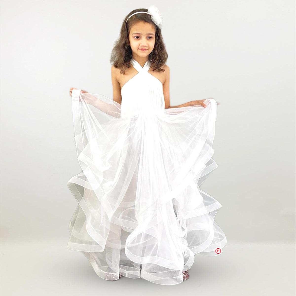 White multi-layered Flare Dress - Picco Ricco 
