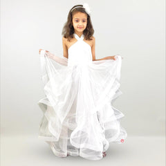 White multi-layered Flare Dress - Picco Ricco 