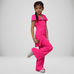 Magenta Crepe Peplum Top & Pant Set - Picco Ricco 