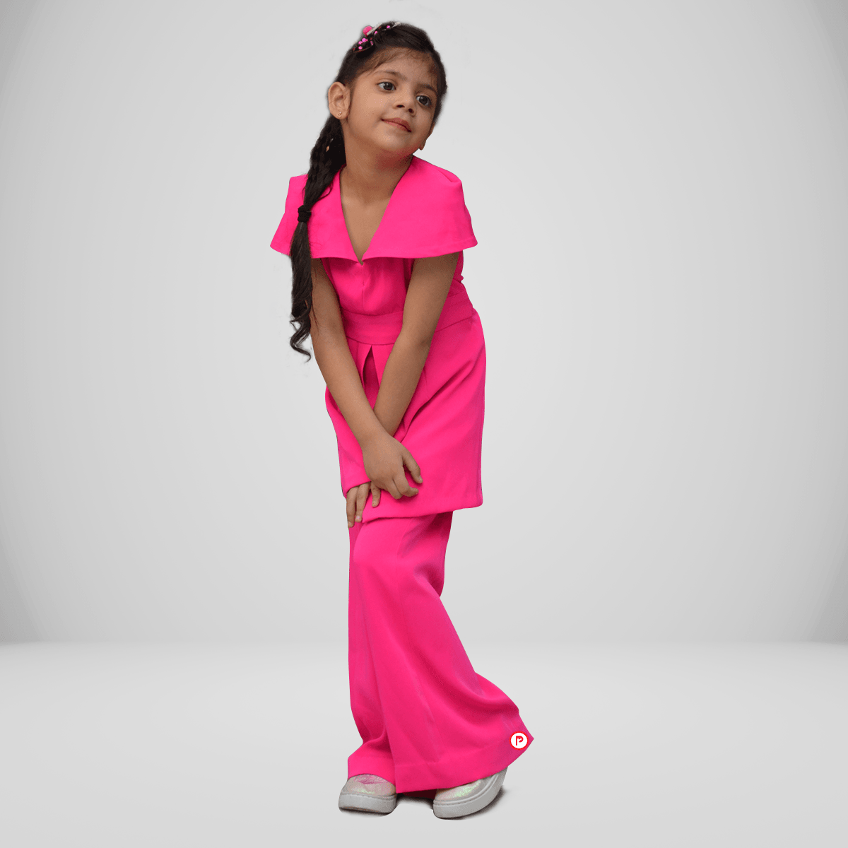 Magenta Crepe Peplum Top & Pant Set - Picco Ricco 
